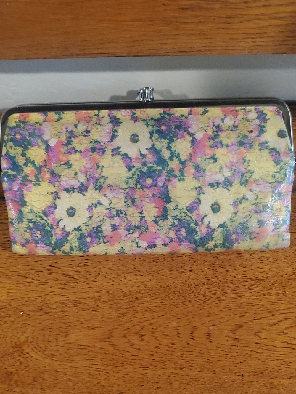 HOBO Floral Clasp Wallet - Yellow, Pink, Green